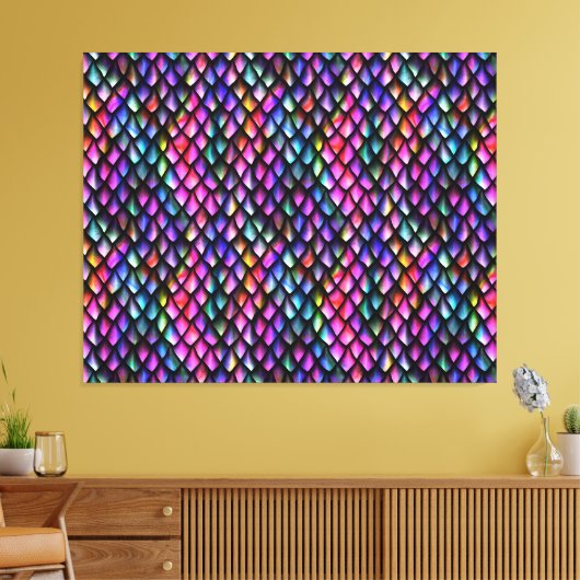 Rainbow Dragon Scales Canvas afdrukken (Insitu (Woonkamer))