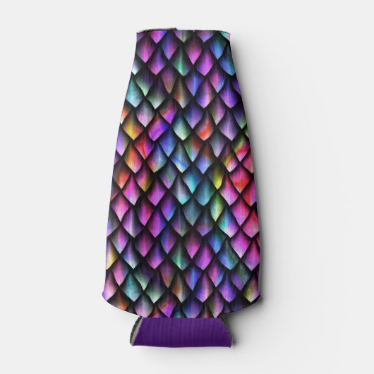 Rainbow Dragon Scales Cozy Flesjeskoeler (Voorkant)