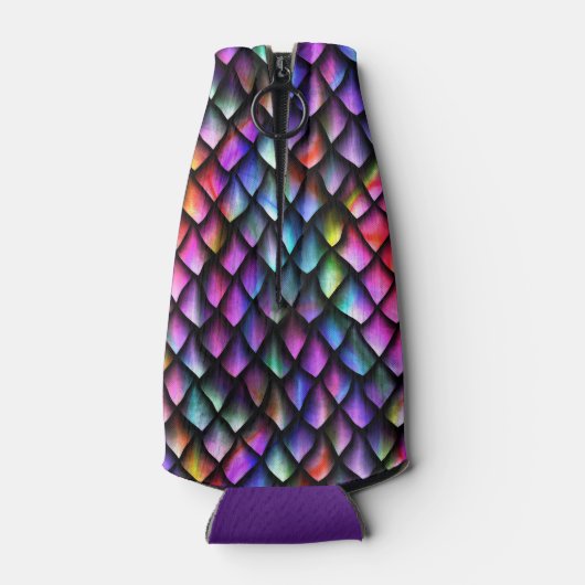 Rainbow Dragon Scales Cozy Flesjeskoeler (Achterkant)