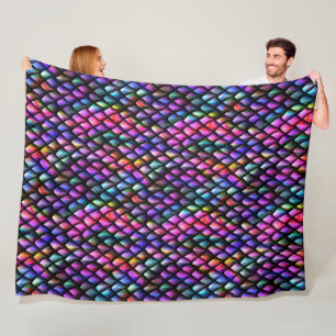 Rainbow Dragon Scales Fleece Blanket Deken