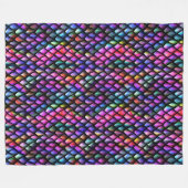 Rainbow Dragon Scales Fleece Blanket Deken (Voorkant (Horizontaal))