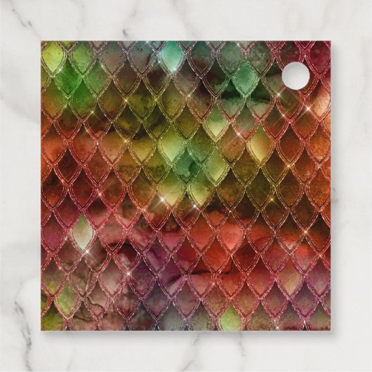 Rainbow Dragon Scales Gouden Verjaardag Dank u Bedankjes Labels (Achterkant)