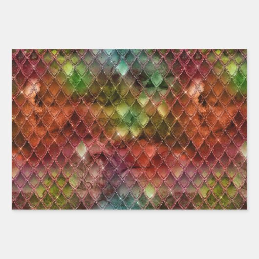 Rainbow Dragon Scales Inpakpapier Vel (Voorkant 3)