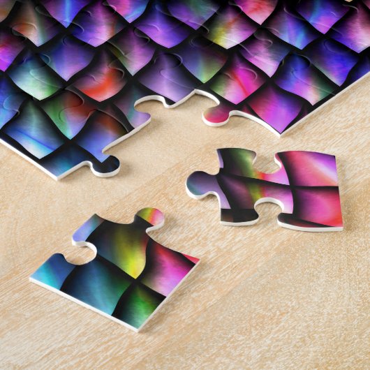 Rainbow Dragon Scales Jigzaag Puzzle Legpuzzel (Zijkant)