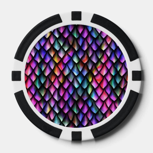 Rainbow Dragon Scales Poker Chip (Voorkant)
