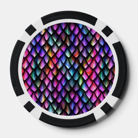 Rainbow Dragon Scales Poker Chip (Achterkant)