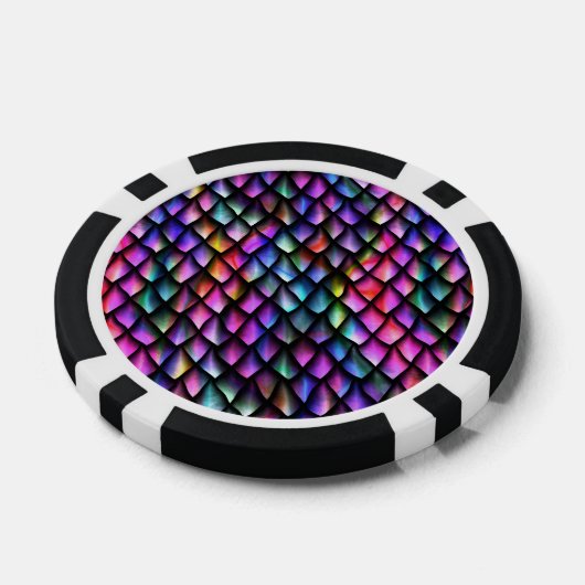 Rainbow Dragon Scales Poker Chip (Enkel)