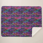 Rainbow Dragon Scales Sherpa Blanket Deken (Voorkant (horizontaal))
