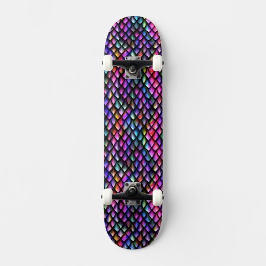 Rainbow Dragon Scales Skateboard (Voorkant)