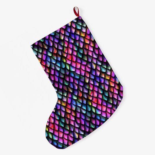 Rainbow Dragon Scales Stocking Grote Kerstsok (Achterkant (Hangend))