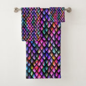 Rainbow Dragon Scales Towel Set Bad Handdoek (Insitu)