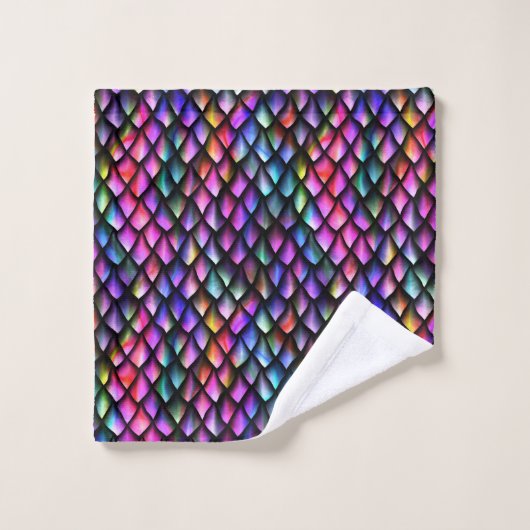 Rainbow Dragon Scales Towel Set Bad Handdoek (Wasdoekje)