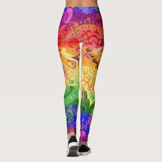 Rainbow Dragon Snake Fantasy Queen Pride Flag Leggings (Achterkant)
