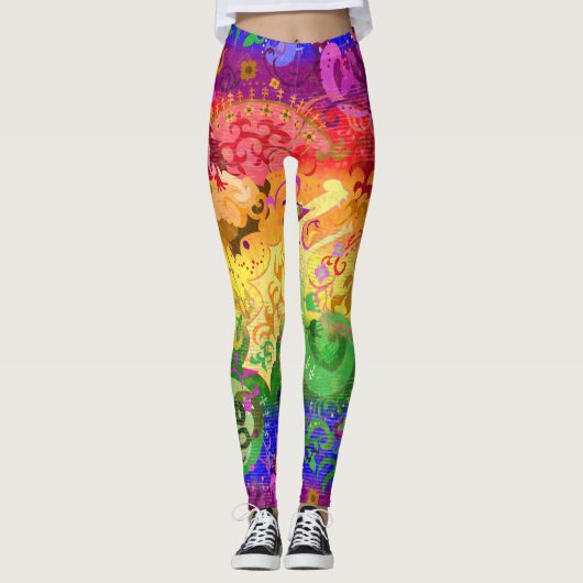 Rainbow Dragon Snake Fantasy Queen Pride Flag Leggings (Voorkant)
