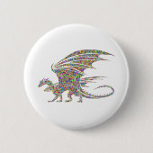 Rainbow Dragon Tribal Tattoo Idea Cadeo Ronde Button 5,7 Cm (Voorkant)