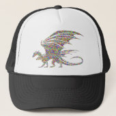 Rainbow Dragon Tribal Tattoo Idea Cadeo Trucker Pet (Voorkant)