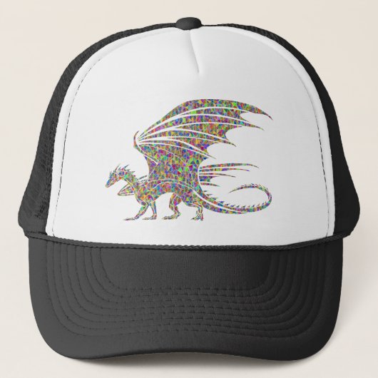 Rainbow Dragon Tribal Tattoo Idea Cadeo Trucker Pet (Voorkant)