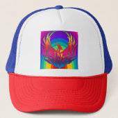 Rainbow Dragon Trucker Hat Trucker Pet (Voorkant)