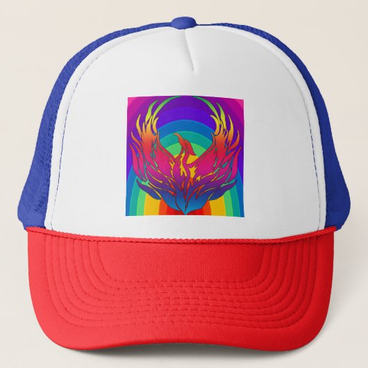 Rainbow Dragon Trucker Hat Trucker Pet (Voorkant)