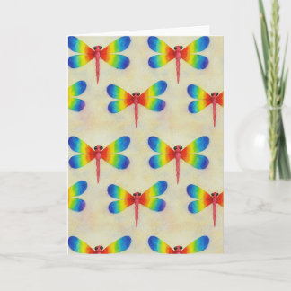 Rainbow Dragonfly Blank Groet Kaart