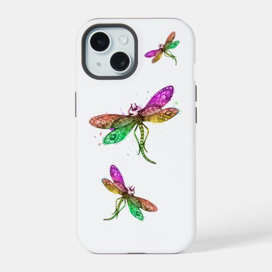 Rainbow Dragonfly iPhone Case iPhone 15 Case (Achterkant)