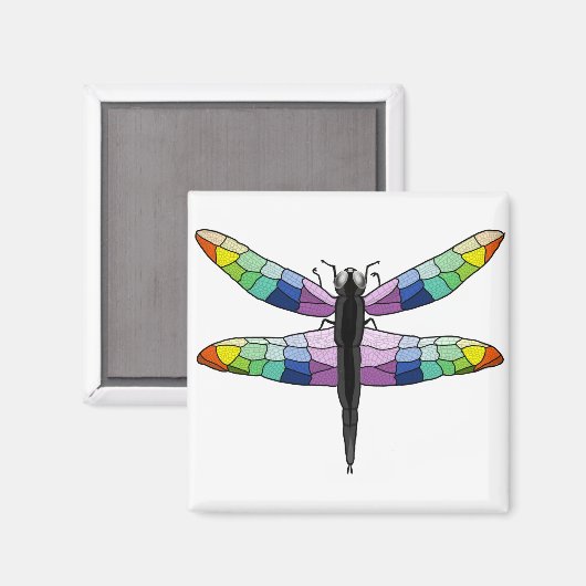Rainbow Dragonfly magneet (Voorkant / Achterkant)
