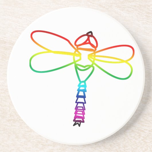 Rainbow Dragonfly-Onderzetter Zandsteen Onderzetter (Voorkant)