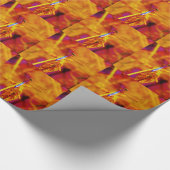 Rainbow Dragonfly op amber en fuschia Cadeaupapier (Hoek)