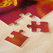 Rainbow Dragonfly op amber en fuschia Legpuzzel (Zijkant)