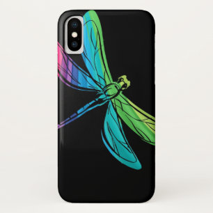 Rainbow Dragonfly op Black Case-Mate iPhone Case
