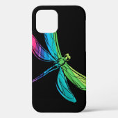 Rainbow Dragonfly op Black Hoesje-Mate iPhone Case (Achterkant)
