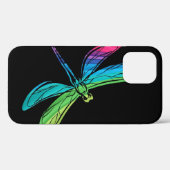 Rainbow Dragonfly op Black Hoesje-Mate iPhone Case (Achterkant (horizontaal))