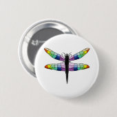 Rainbow Dragonfly Ronde Button 5,7 Cm (Voorkant /achterkant)
