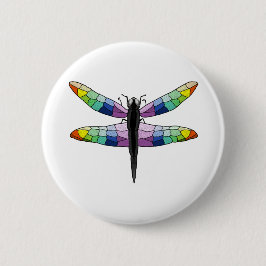 Rainbow Dragonfly Ronde Button 5,7 Cm