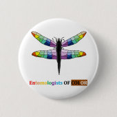 Rainbow Dragonfly Ronde Button 5,7 Cm (Voorkant)