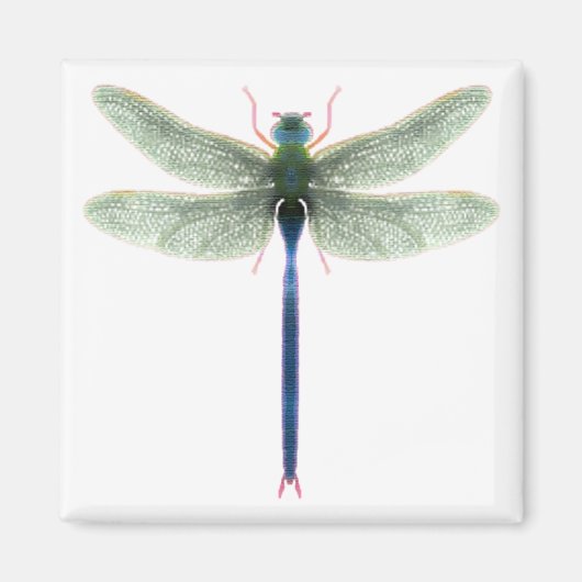Rainbow Dragonfly Square Magnet (Voorkant)