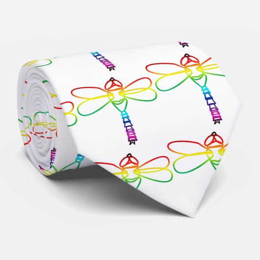 Rainbow Dragonfly-Stropdas Stropdas (Opgerold)