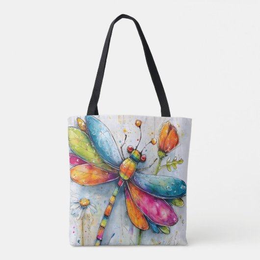 Rainbow Dragonfly Tote Bag (Achterkant)