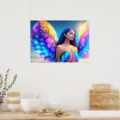 Rainbow Dream Angel Herinnering EIGEN KUNST Poster (Keuken)