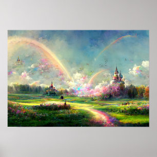 Rainbow Dream Beloofd Land Meadow Poster