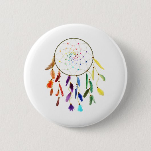 Rainbow Dream Catcher Ronde Button 5,7 Cm (Voorkant)