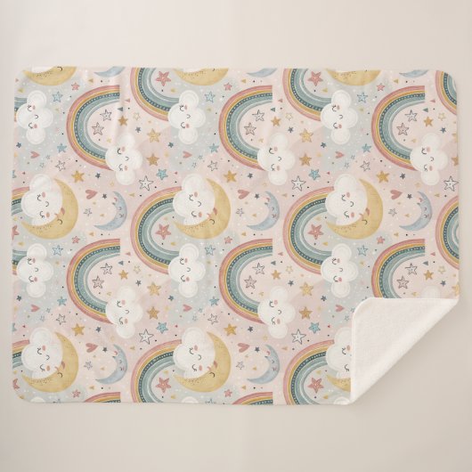 Rainbow Dreams Blanket Sherpa Gift for Children Deken (Voorkant (horizontaal))