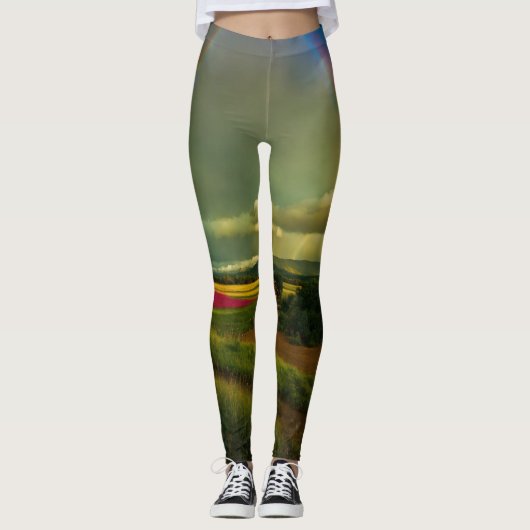 Rainbow Dreams: Levendige Leggings voor elke train (Voorkant)