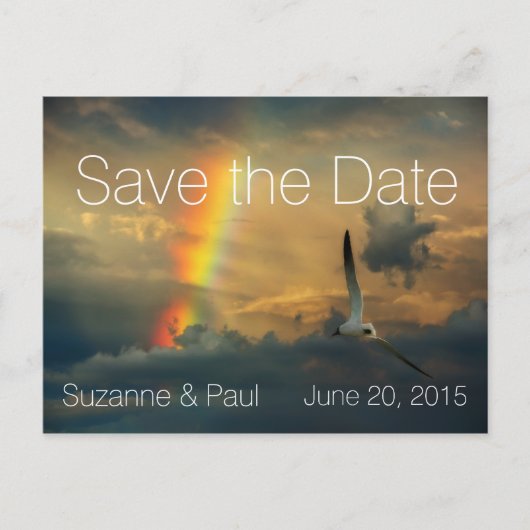 Rainbow Dreams Modern Save the Date Aankondigingskaart (Voorkant)