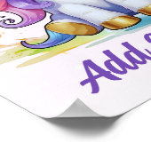 Rainbow Dreams Unicorn – Naam Art Print (Hoek)