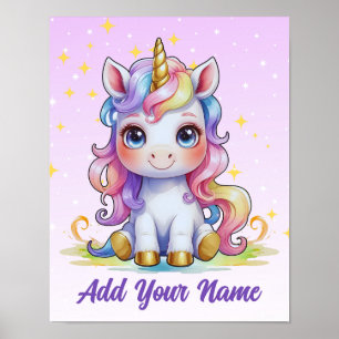 Rainbow Dreams Unicorn – Naam Art Print