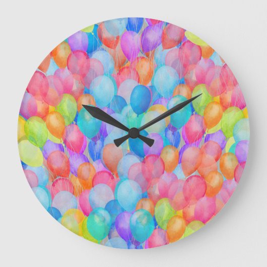 Rainbow Dreams: Waterverf ballonkunst Grote Klok (Voorkant)