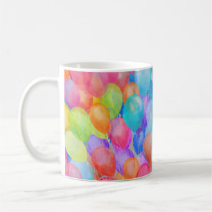 Rainbow Dreams: Waterverf ballonkunst Koffiemok
