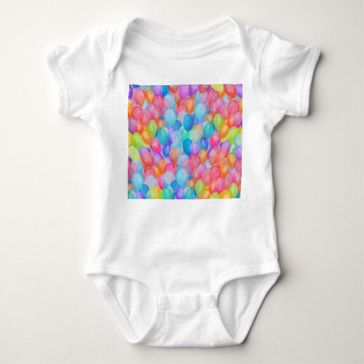 Rainbow Dreams: Waterverf ballonkunst Romper (Voorkant)
