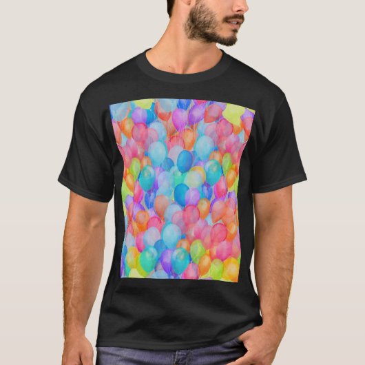 Rainbow Dreams: Waterverf ballonkunst T-shirt (Voorkant)
